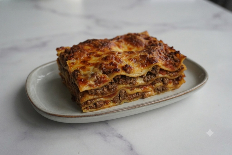 Beef & Pork Bolognese Lasagna